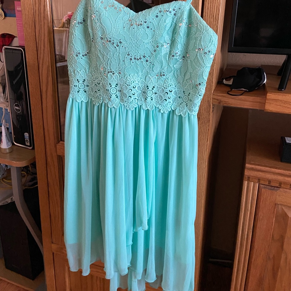 cute turquoise tail dress